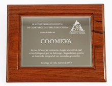 Placa Comit&eacute; Cafeteros Valle del Cauca