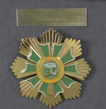 Medalla y pergamino Concejo Mpal. de Palmira 