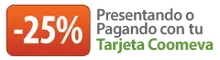 25 % de descuento presentando o pagando