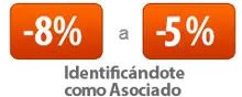 8 a 5 % de descuento