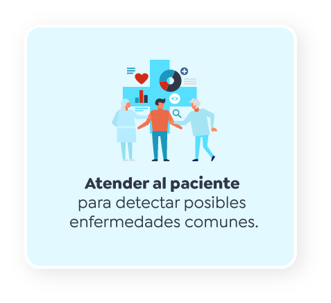 Atender al paciente para detectar posibles enfermedades comunes Atender al paciente para detectar posibles enfermedades comunes