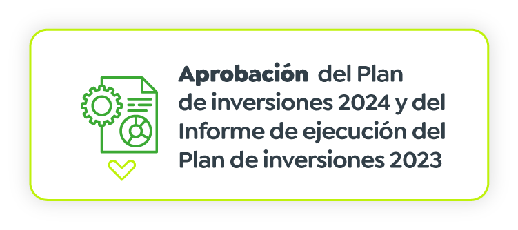 Aprobación del Plan de Inversiones 2024 y del informe de ejecución del Plan de Inversiones 2023