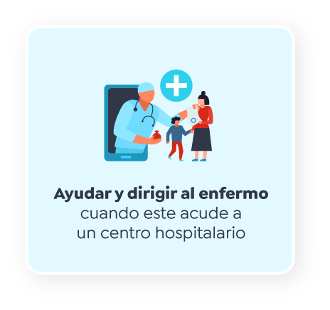 Ayudar y dirigir al enfermo cuando este acude a un centro hospitalario